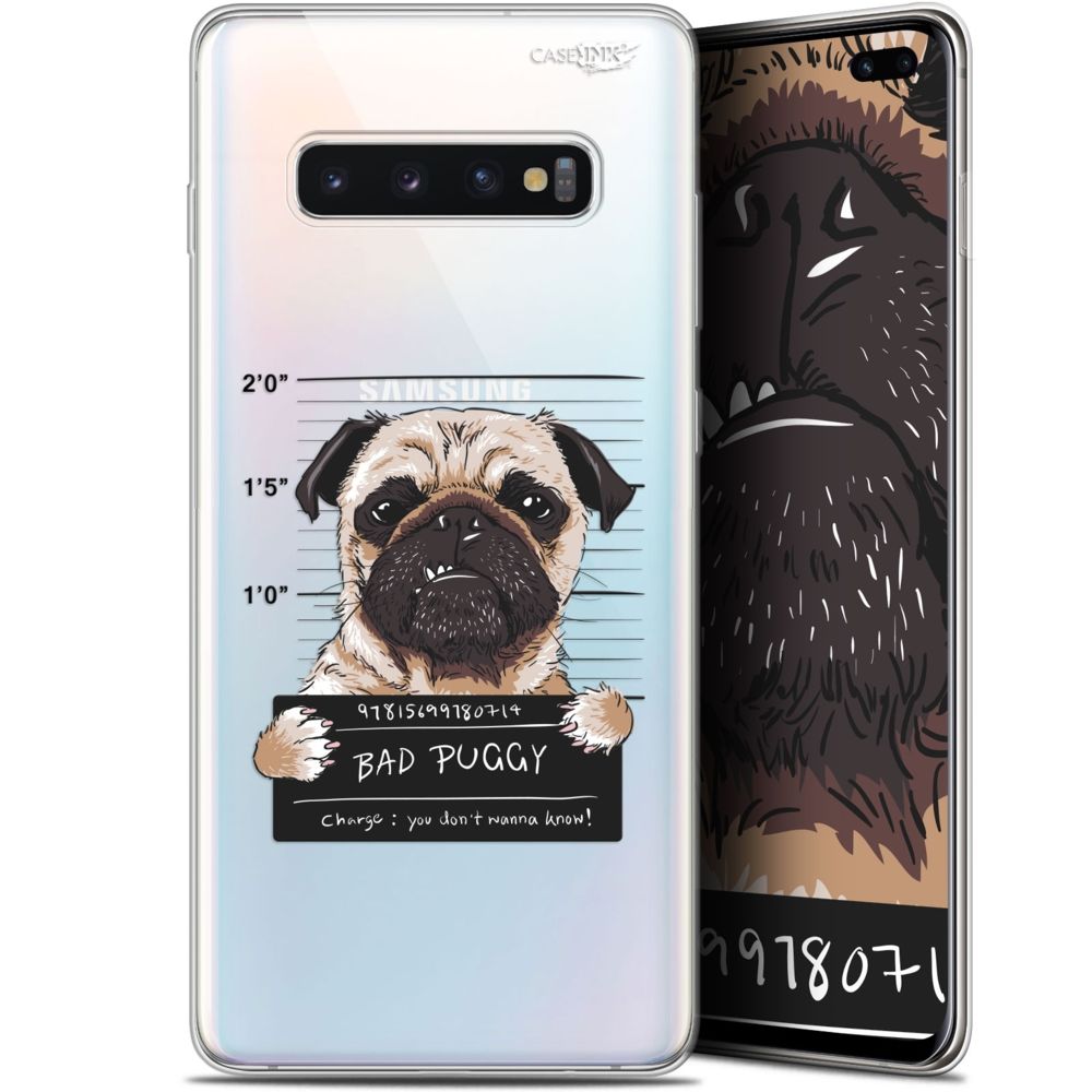 Caseink - Coque arrière Samsung Galaxy S10+ (6.4 ) Gel HD [ Nouvelle Collection - Souple - Antichoc - Imprimé en France] Beware The Puggy Dog - Coque, étui smartphone