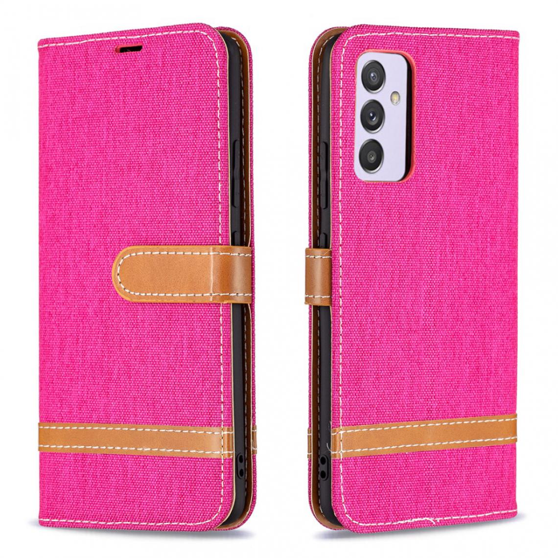 Other - Etui en PU Tissu de jeans de couleurs assorties avec support rose pour votre Samsung Galaxy A82 5G - Coque, étui smartphone
