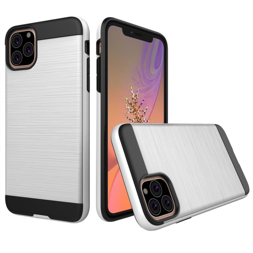 Wewoo - Coque Rigide Étui de protection armure robuste antichoc texture brossé pour iPhone 11 Pro blanc - Coque, étui smartphone