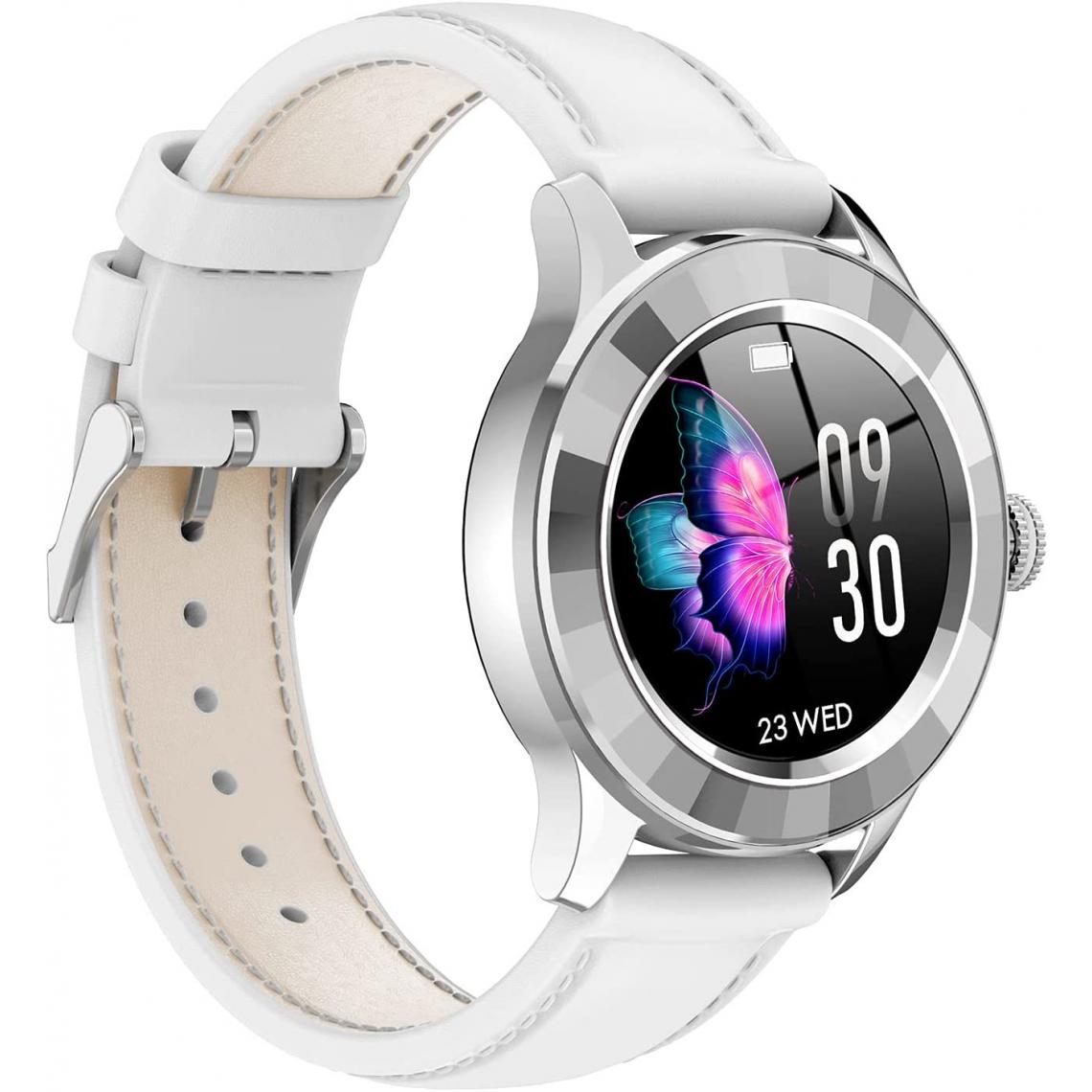 Chronotech Montres - Chronus Smart Watch women elegant high quality IP67 waterproof with fitness tracker, heart rate sleep monitor, calorie step counter(White) - Montre connectée