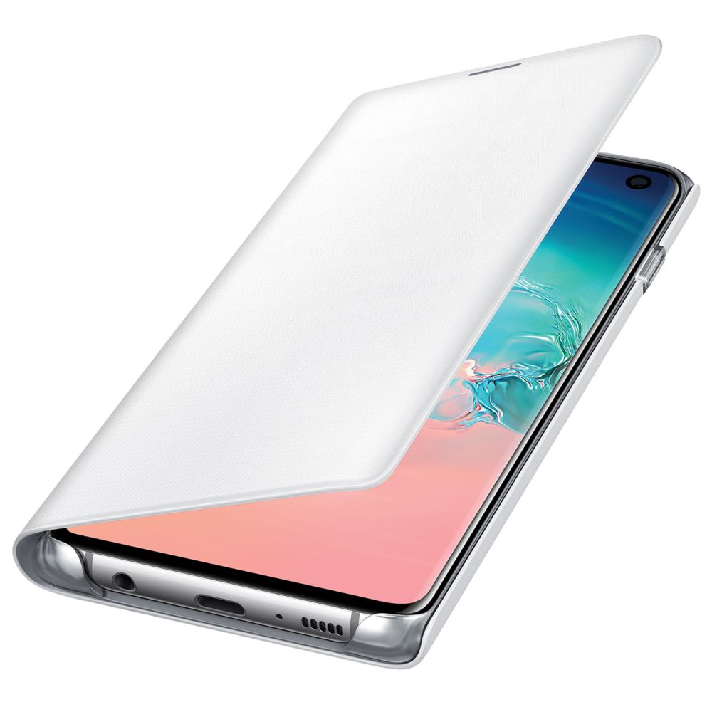 Samsung - Housse Galaxy S10 Étui Portefeuille LED Porte-carte View Cover Original Blanc - Coque, étui smartphone