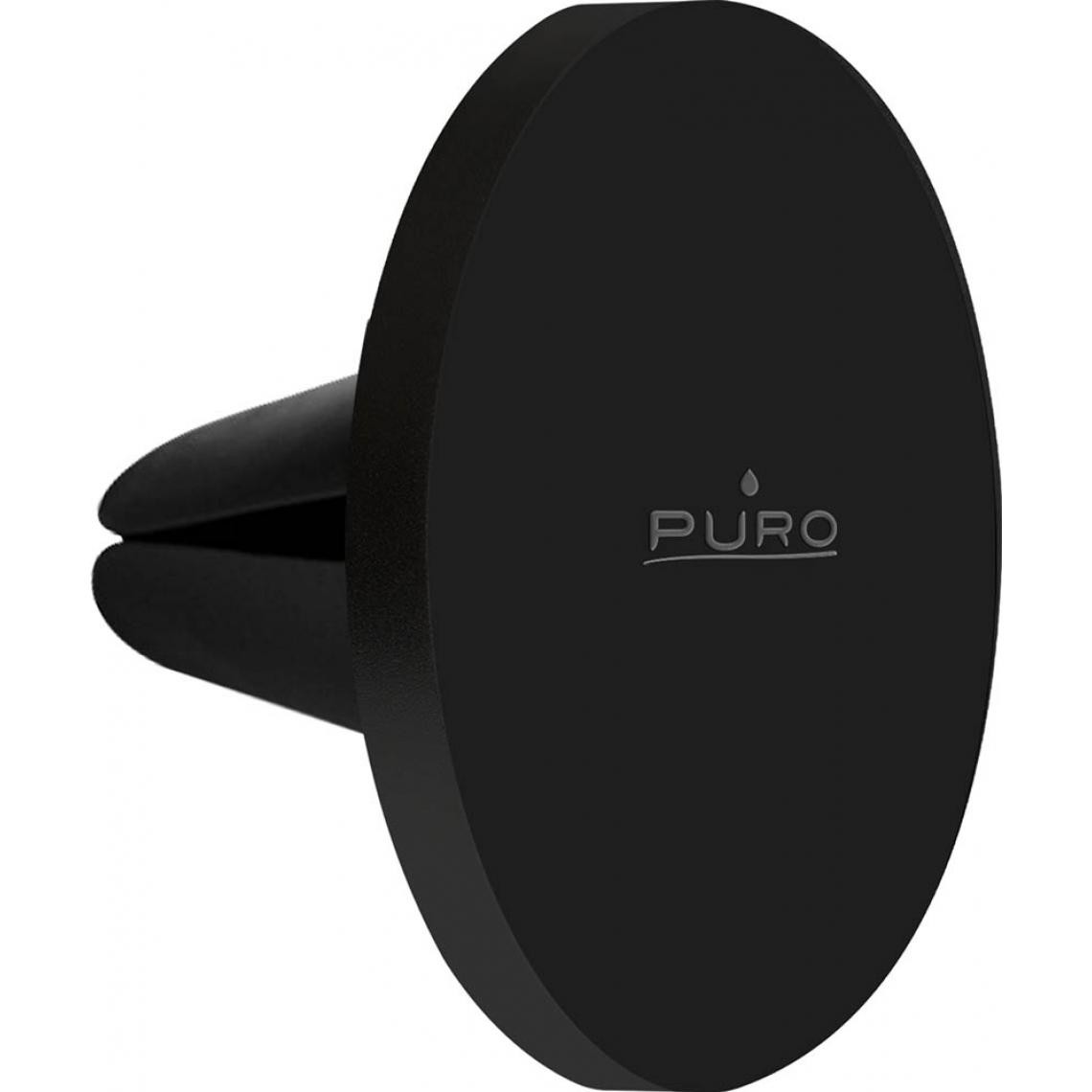 Puro - PURO PUROCARVENTMSBLK - Support voiture MagSafe magnet Noir - Support téléphone pour voiture
