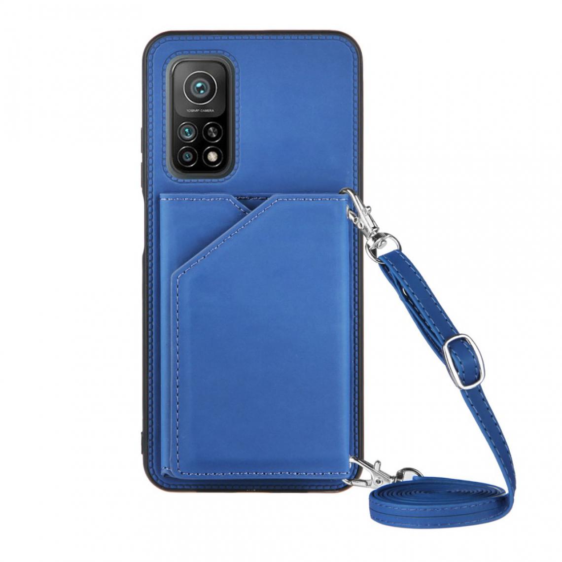 Other - Coque en TPU + PU Peau caoutchoutée avec support et porte-cartes bleu pour votre Xiaomi Mi 10T 5G/10T Pro 5G - Coque, étui smartphone