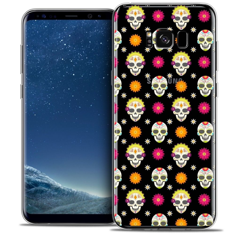 Caseink - Coque Housse Etui Samsung Galaxy S8+/ Plus (G955) [Crystal Gel HD Collection Halloween Design Skull Halloween - Souple - Ultra Fin - Imprimé en France] - Coque, étui smartphone