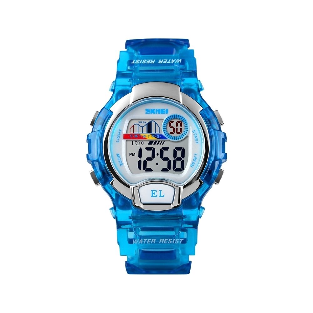 Wewoo - Montre sport Femmes Transparent Digital Watch de imperméable à l'eau avec LED (Bleu) - Montre connectée