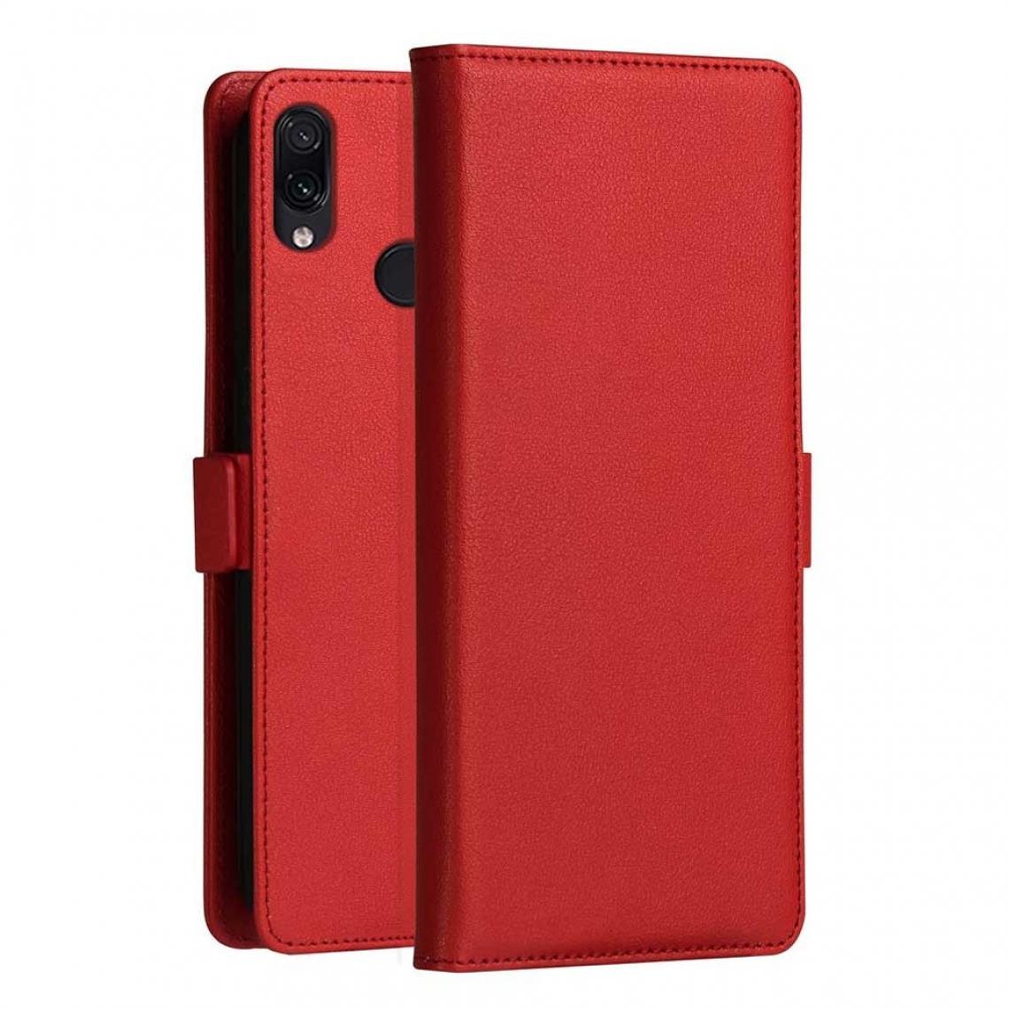 Wewoo - Housse Coque Etui à rabat horizontal en cuir PC + PU série MILO pour Xiaomi Redmi 7avec support & fente carte & portefeuille rouge - Coque, étui smartphone