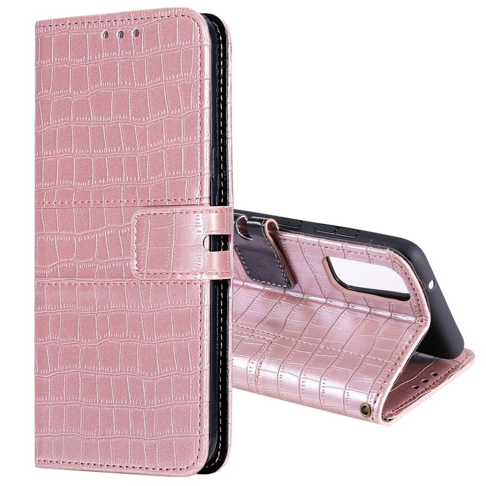 marque generique - Etui en PU flip de crocodile avec support rose pour votre Samsung Galaxy S11e - Coque, étui smartphone