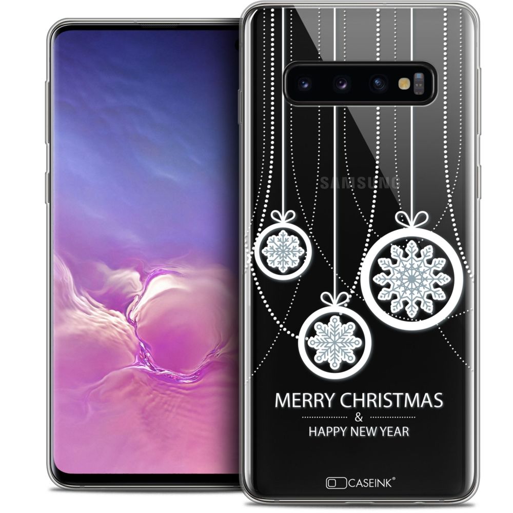 Caseink - Coque Housse Etui Pour Samsung Galaxy S10 (6.1 ) [Crystal Gel HD Collection Noël 2017 Design Christmas Balls - Souple - Ultra Fin - Imprimé en France] - Coque, étui smartphone