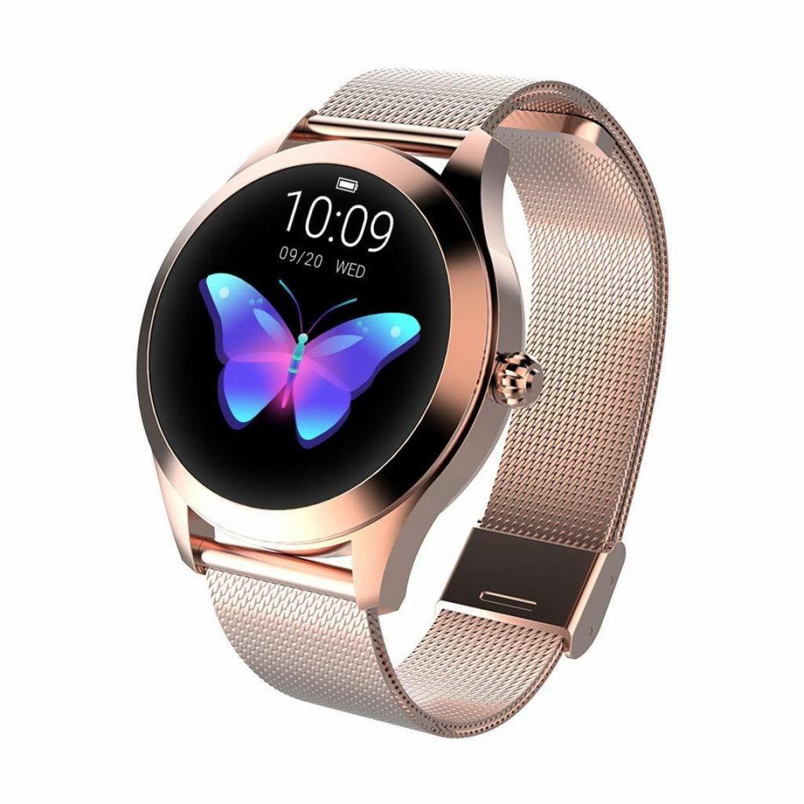 Chronotech Montres - Chronus Smart Watch KW10, Round Touch Screen IP68 Waterproof Smartwatch for Women, Fitness Tracker with Heart Rate and Sleep Pedometer, Bracelet for iOS/Android(gold) - Montre connectée