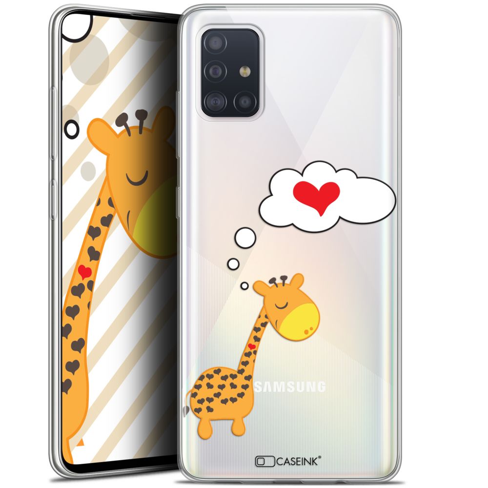 Caseink - Coque Pour Samsung Galaxy A51 (A515) (6.5 ) [Gel HD Collection Love Saint Valentin Design Girafe Amoureuse - Souple - Ultra Fin - Imprimé en France] - Coque, étui smartphone