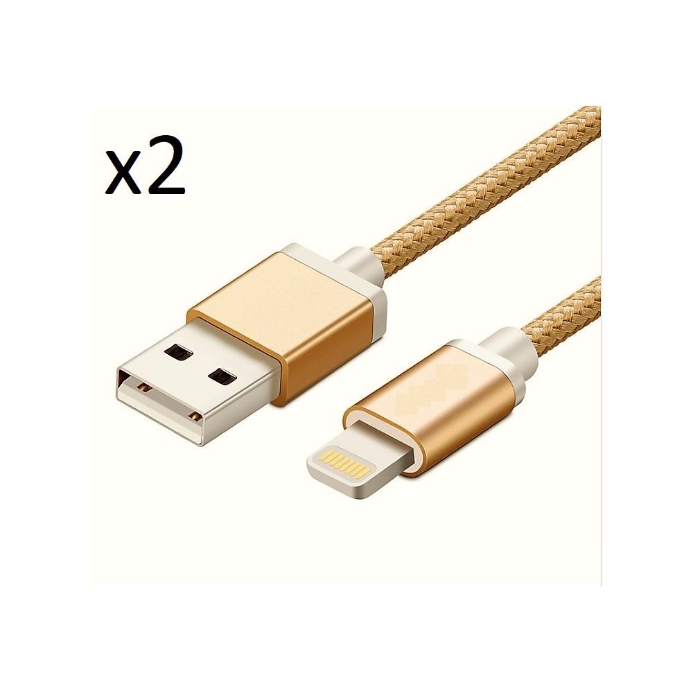 Shot - Pack de 2 Cables Metal Nylon pour IPOD Touch 5 Lightning APPLE Chargeur Connecteur - Chargeur secteur téléphone