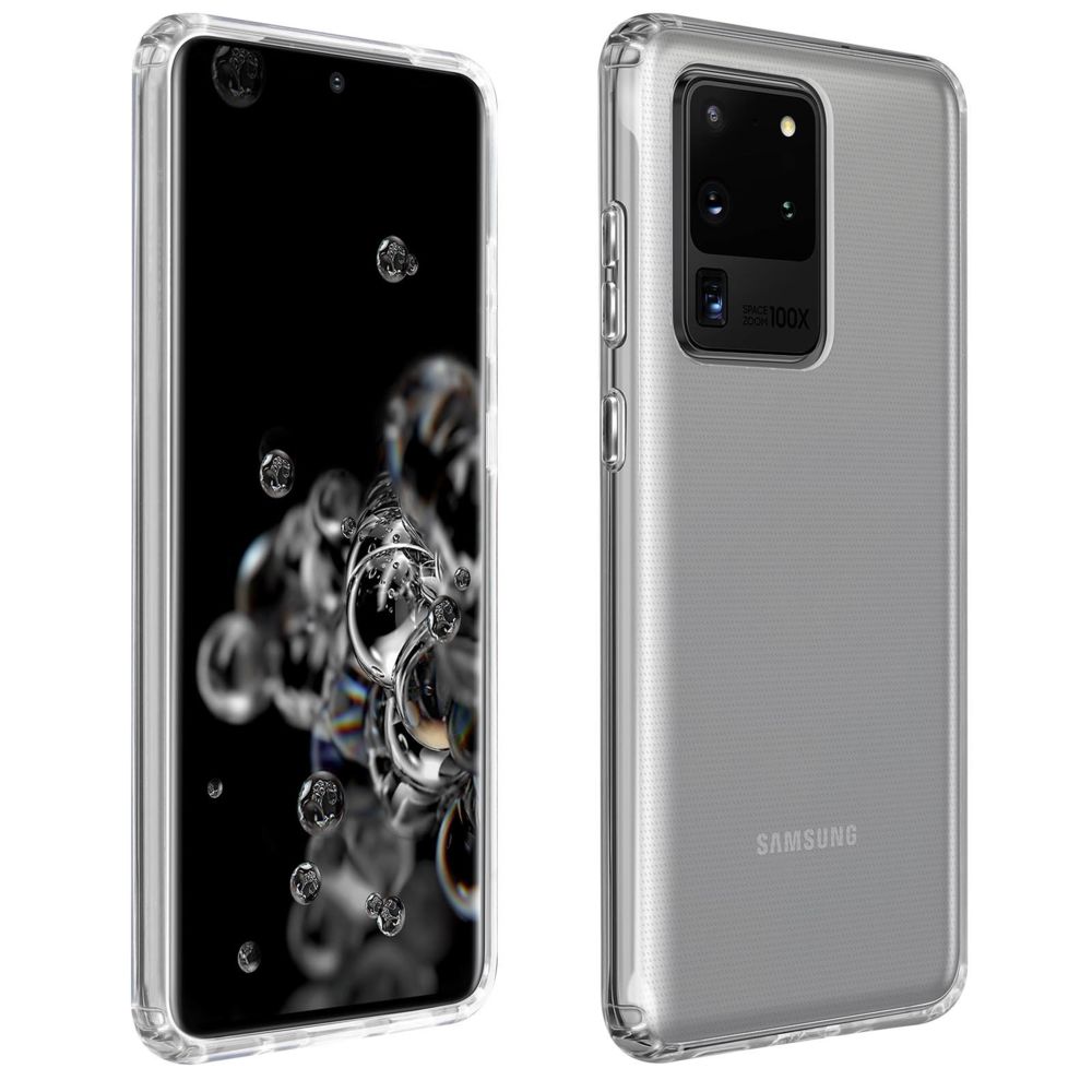 Avizar - Pack Protection Samsung Galaxy S20 Ultra Coque Souple + Verre Trempé Transparent - Coque, étui smartphone