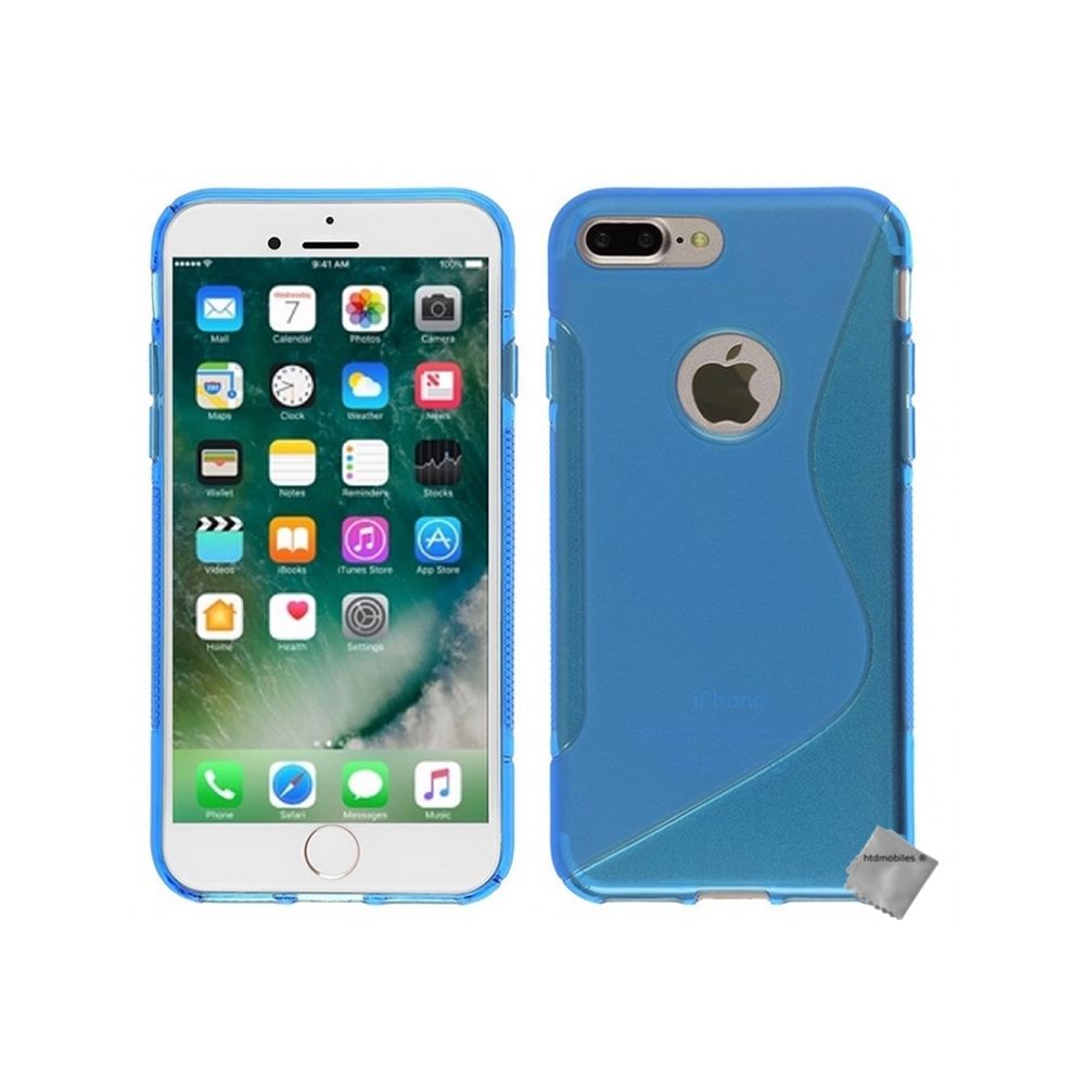 Htdmobiles - Housse etui coque pochette silicone gel fine pour Apple iPhone 7 Plus + film ecran - BLEU - Autres accessoires smartphone