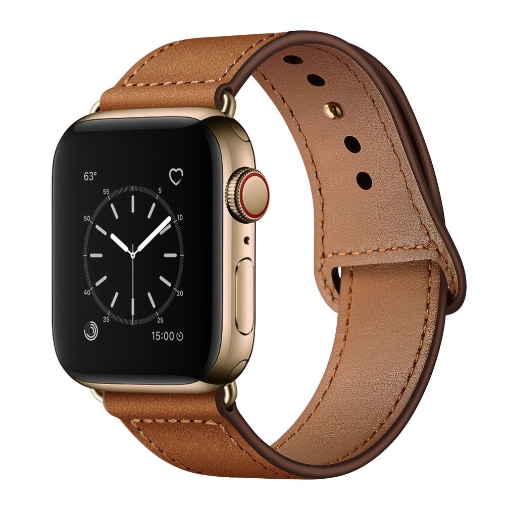 Wewoo - Pour Apple Watch 3/2/1 Génération 38 mm Bracelet en cuir à boucle universelle Crazy Horse Marron foncé - Accessoires montres connectées