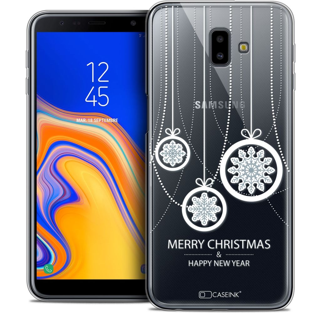 Caseink - Coque Housse Etui Pour Samsung Galaxy J6 Plus J6+ (6.4 ) [Crystal Gel HD Collection Noël 2017 Design Christmas Balls - Souple - Ultra Fin - Imprimé en France] - Coque, étui smartphone