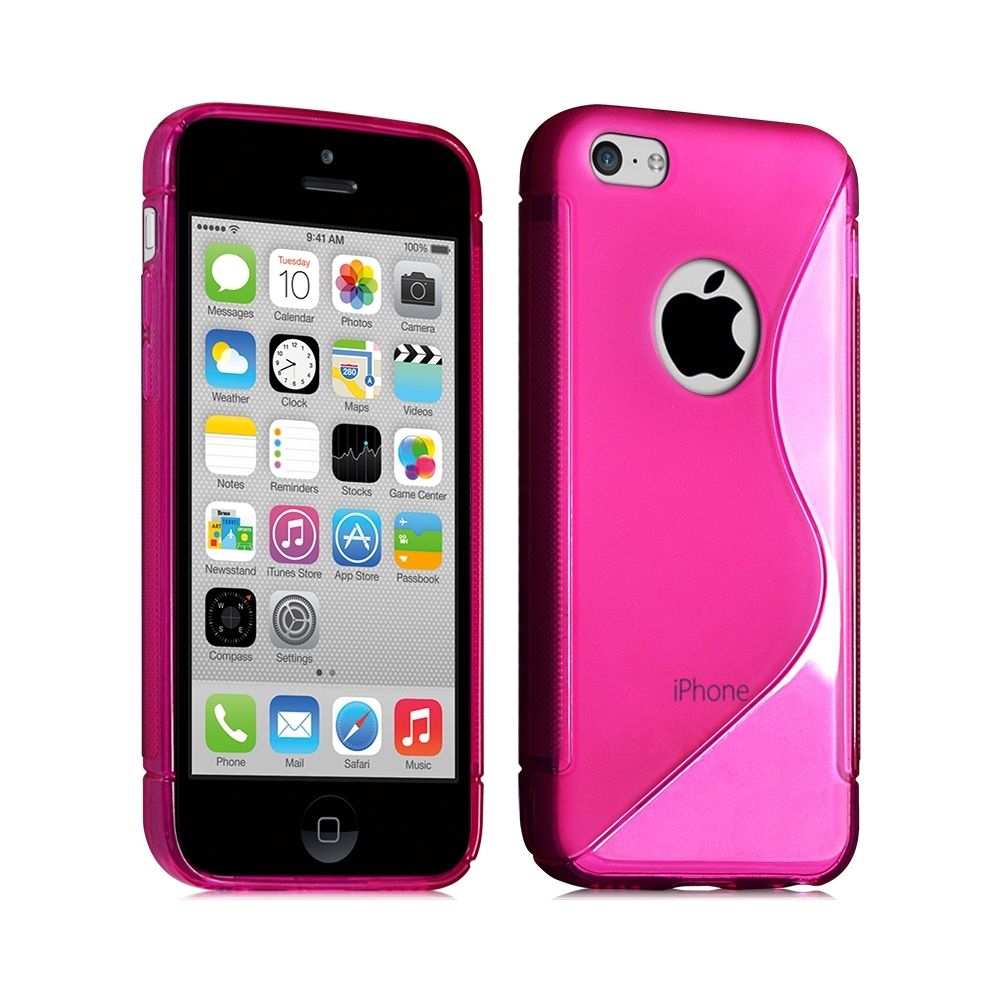 Karylax - Housse Etui Coque S-Line couleur Rose Fushia pour Apple iPhone 5C + Film de Protection - Autres accessoires smartphone