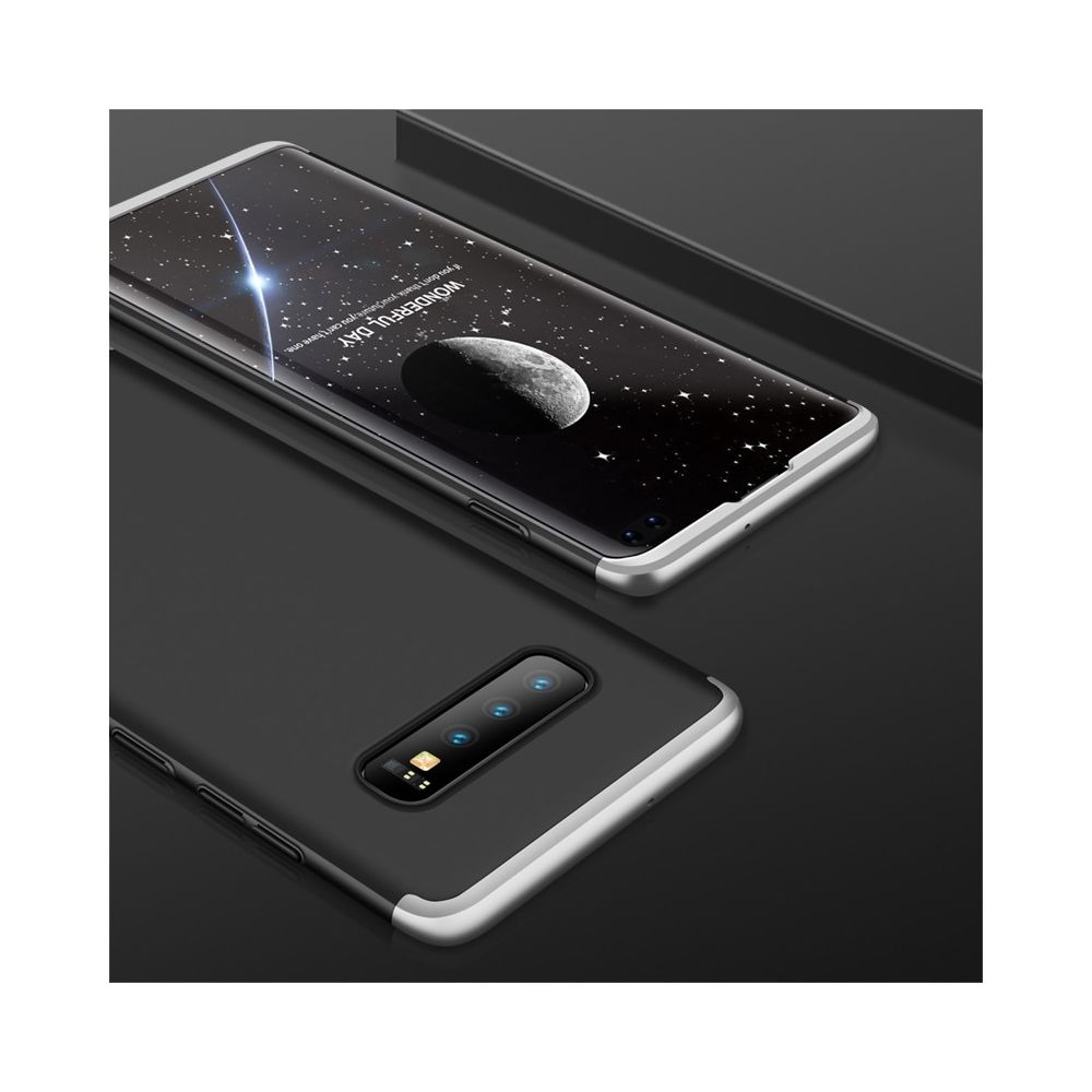 Wewoo - Coque Rigide Étui pour PC à couverture intégrale à trois étages Galaxy S10 + argent noir - Coque, étui smartphone