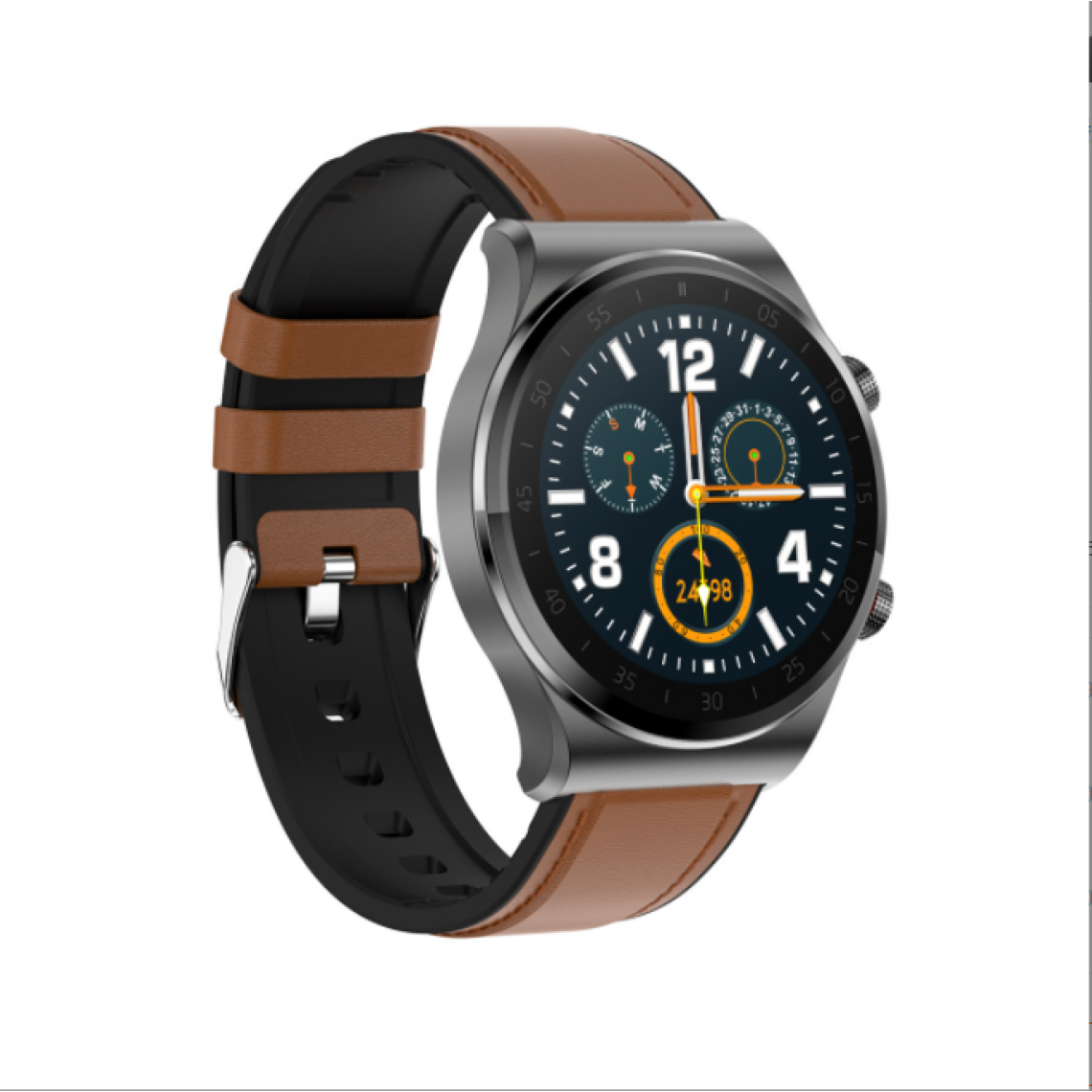 Chronotech Montres - Chronus Smart Watch, 1.3" Color Touch Screen IP68 Waterproof Fitness Tracker with Heart Rate and Blood Oxygen Monitor, Sleep Monitor Fitness Watch (Brown) - Montre connectée