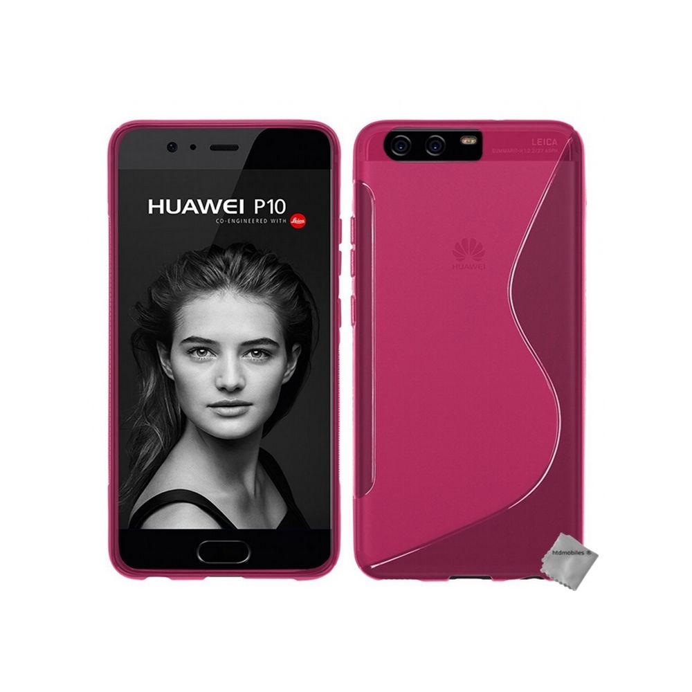 Htdmobiles - Housse etui coque pochette silicone gel fine pour Huawei P10 + verre trempe - ROSE - Autres accessoires smartphone