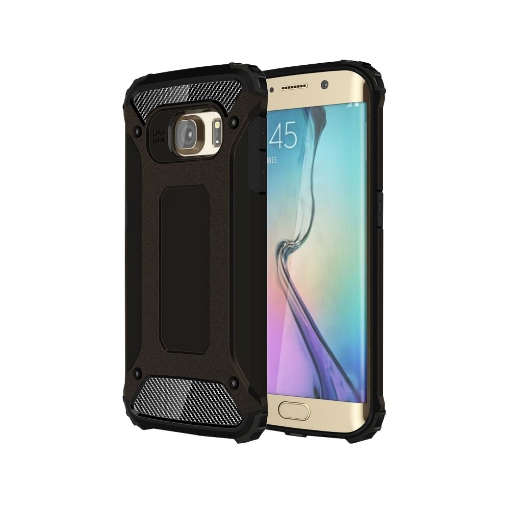 Wewoo - Coque renforcée noir pour Samsung Galaxy S6 Edge / G925 Armure Tough TPU + PC - Coque, étui smartphone