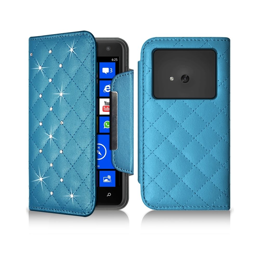 Karylax - Etui Universel M Style Diamant bleu clair pour LG K4 - Autres accessoires smartphone