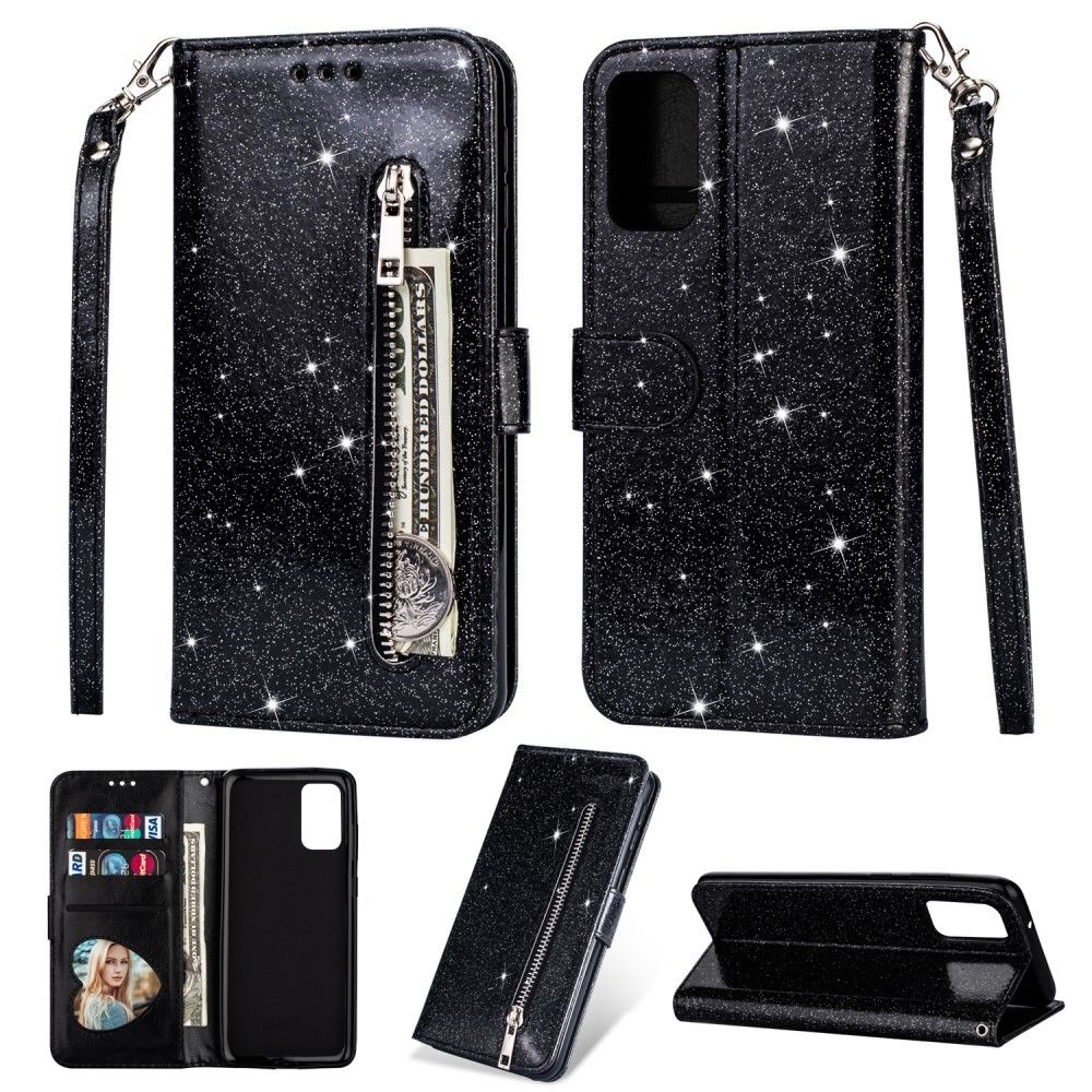 marque generique - Etui en PU poche zippée flash noir pour votre Samsung Galaxy S20 Ultra/S11 Plus - Coque, étui smartphone