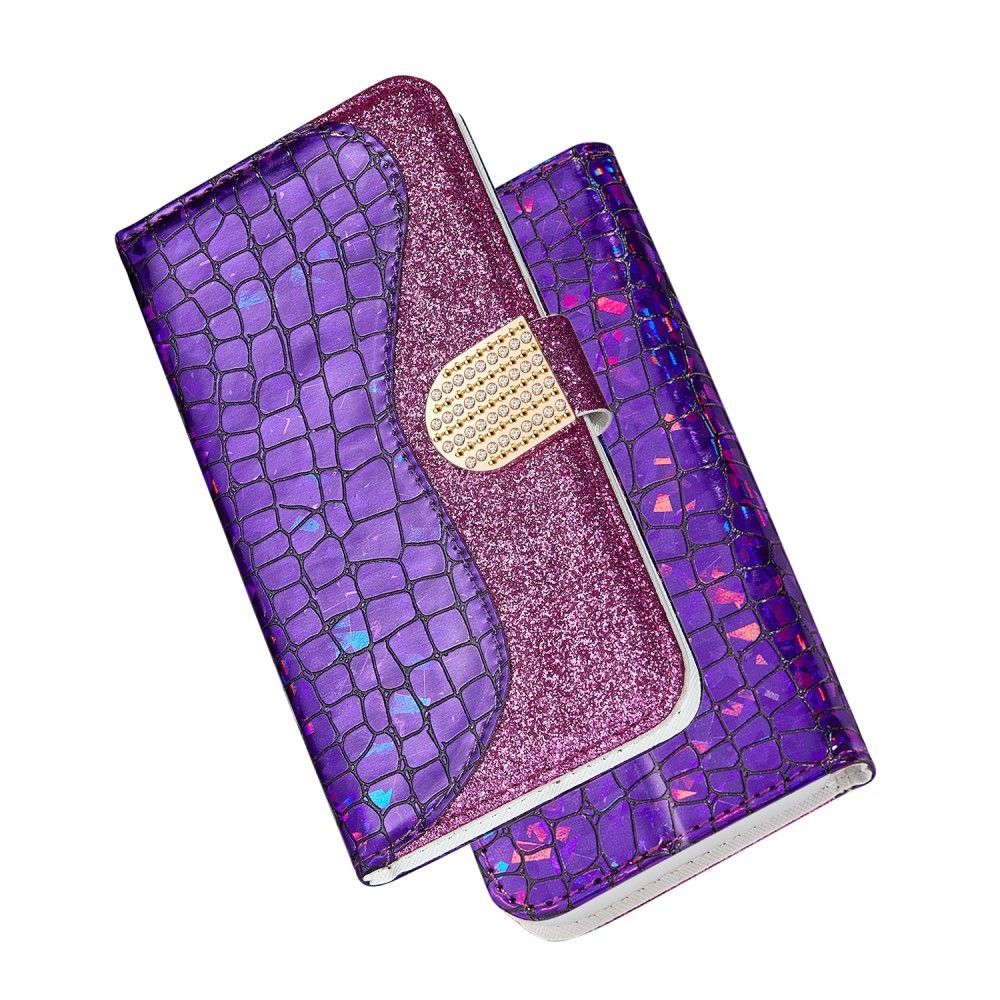 marque generique - Etui en PU flash de crocodile violet pour votre Samsung Galaxy A20e - Coque, étui smartphone