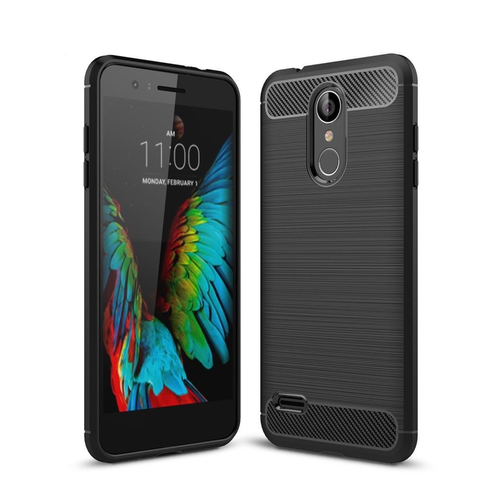 marque generique - Coque en TPU noir en fibre de carbone pour LG K8 (2018) - Autres accessoires smartphone