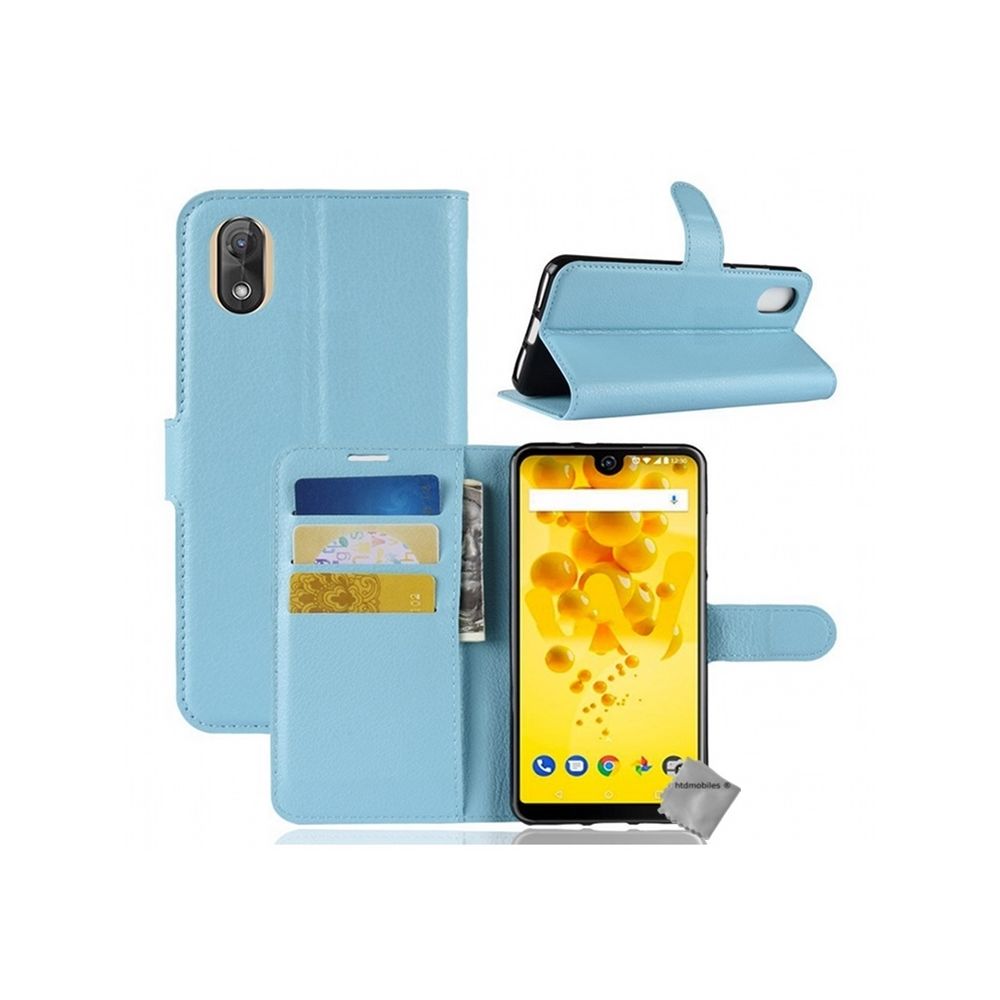 Htdmobiles - Housse etui coque pochette portefeuille pour Wiko View 2 Go + film ecran - BLEU - Autres accessoires smartphone
