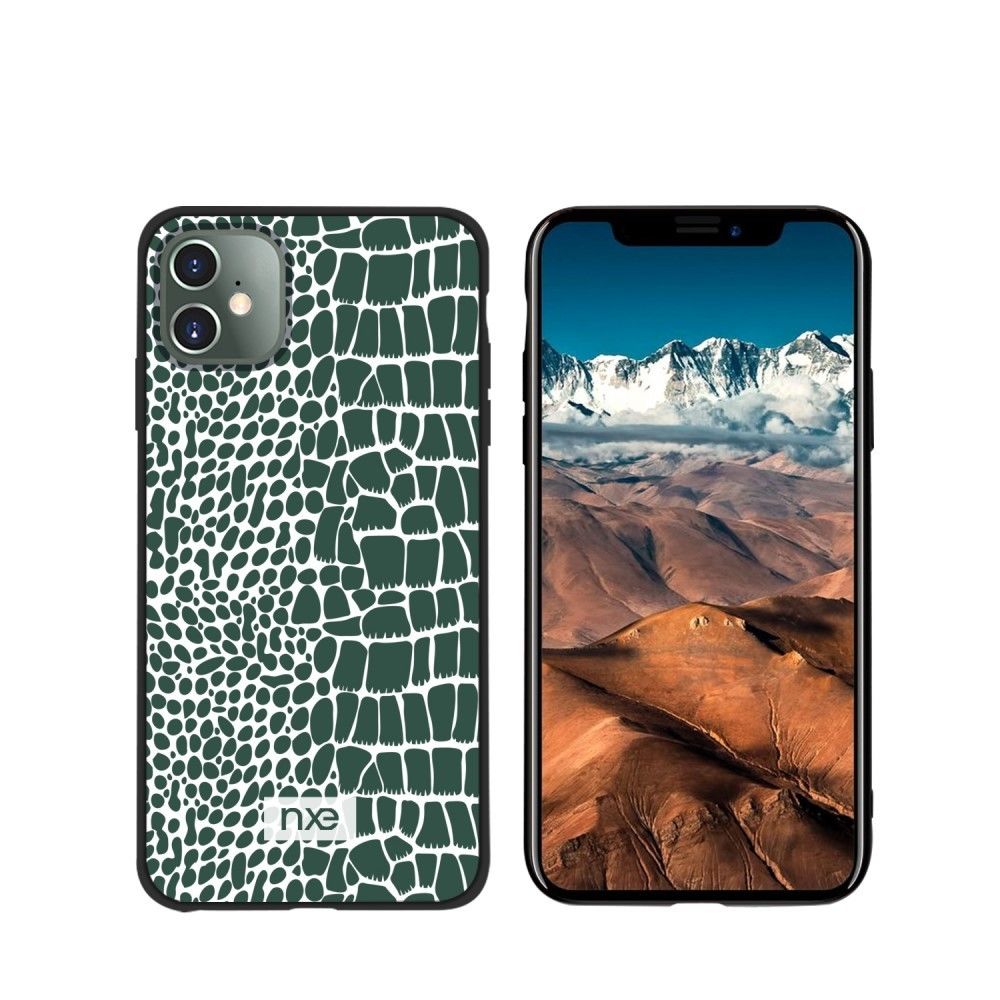 Nxe - Coque en TPU + PU crocodile vert pour votre Apple iPhone 11 6.1 pouces - Coque, étui smartphone