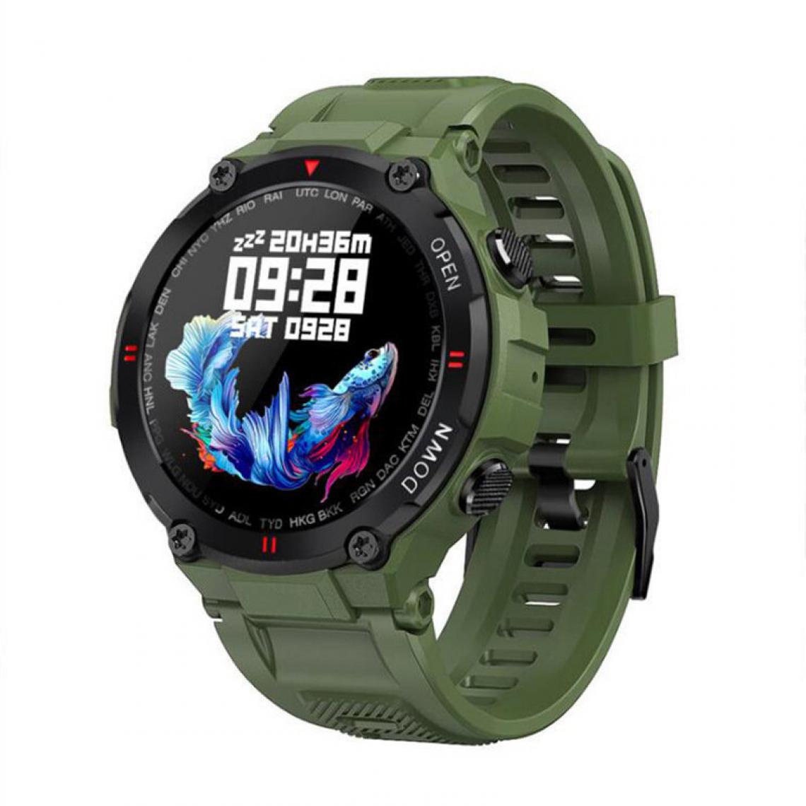 Chronotech Montres - Chronus Smartwatch Male, sleep and calorie monitor, blood pressure, pedometer(Green) - Montre connectée