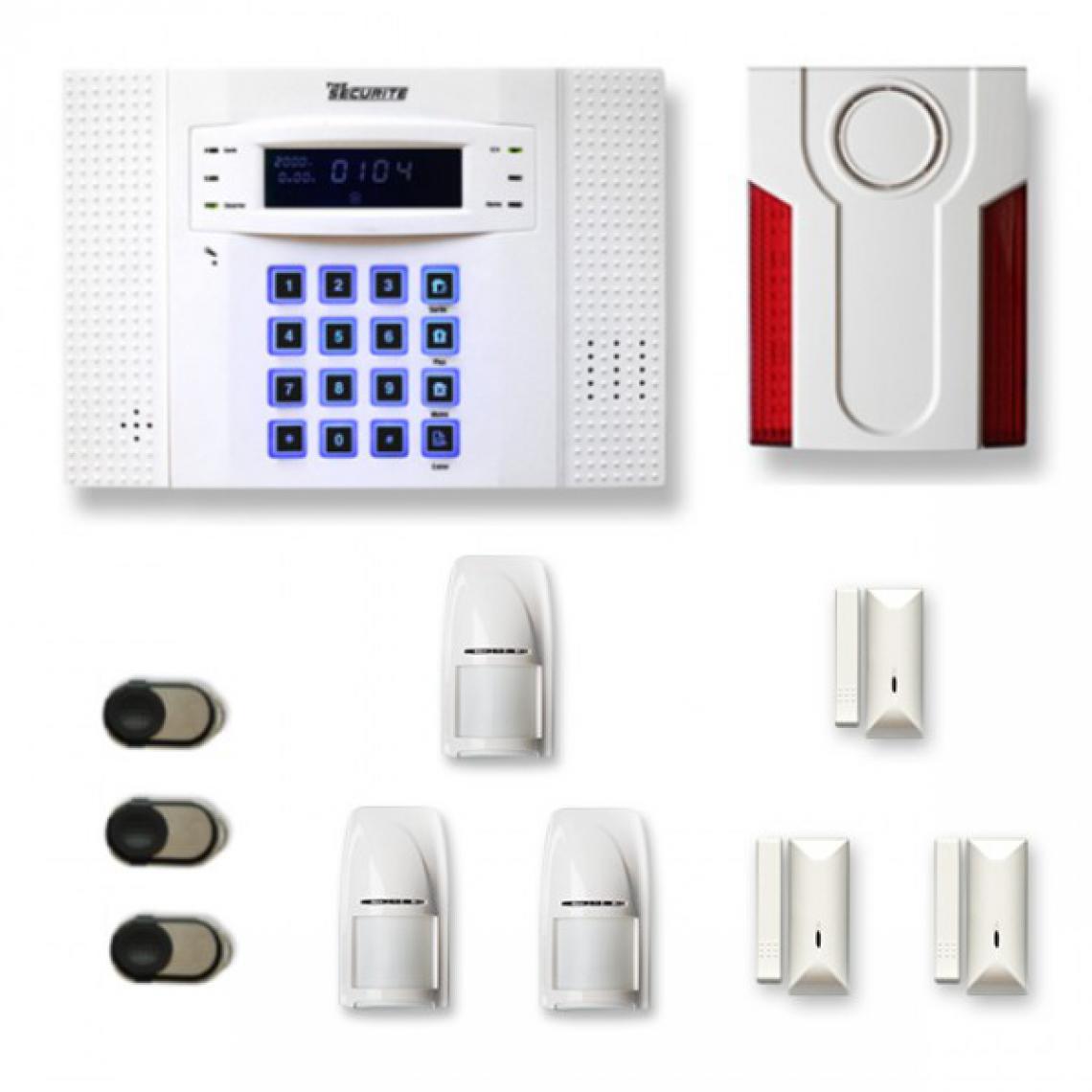 Tike Securite - Alarme maison sans fil DNB28 Compatible Box internet - Alarme connectée