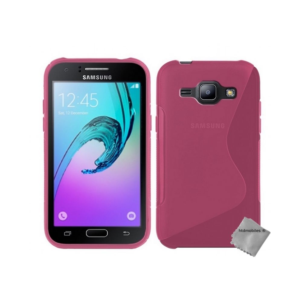 Htdmobiles - Housse etui coque pochette silicone gel fine pour Samsung Galaxy J1 (2016) + film ecran - ROSE - Autres accessoires smartphone