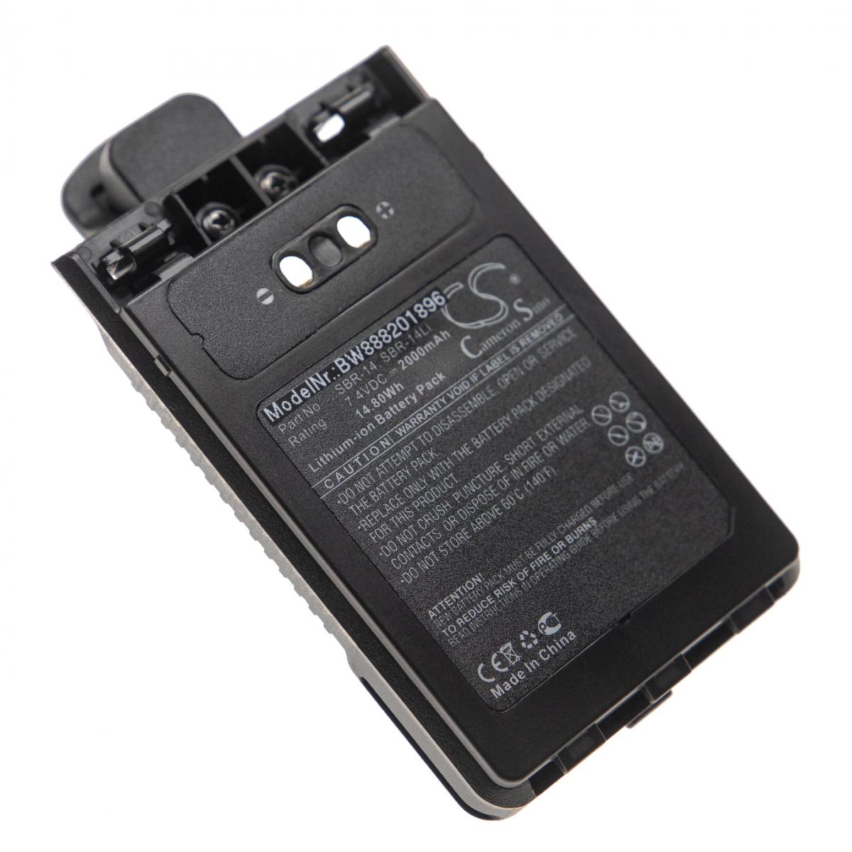Vhbw - vhbw batterie remplace Yaesu SBR-14, SBR-14Li pour radio talkie-walkie (2000mAh 7,4V Li-Ion) - Autres accessoires smartphone