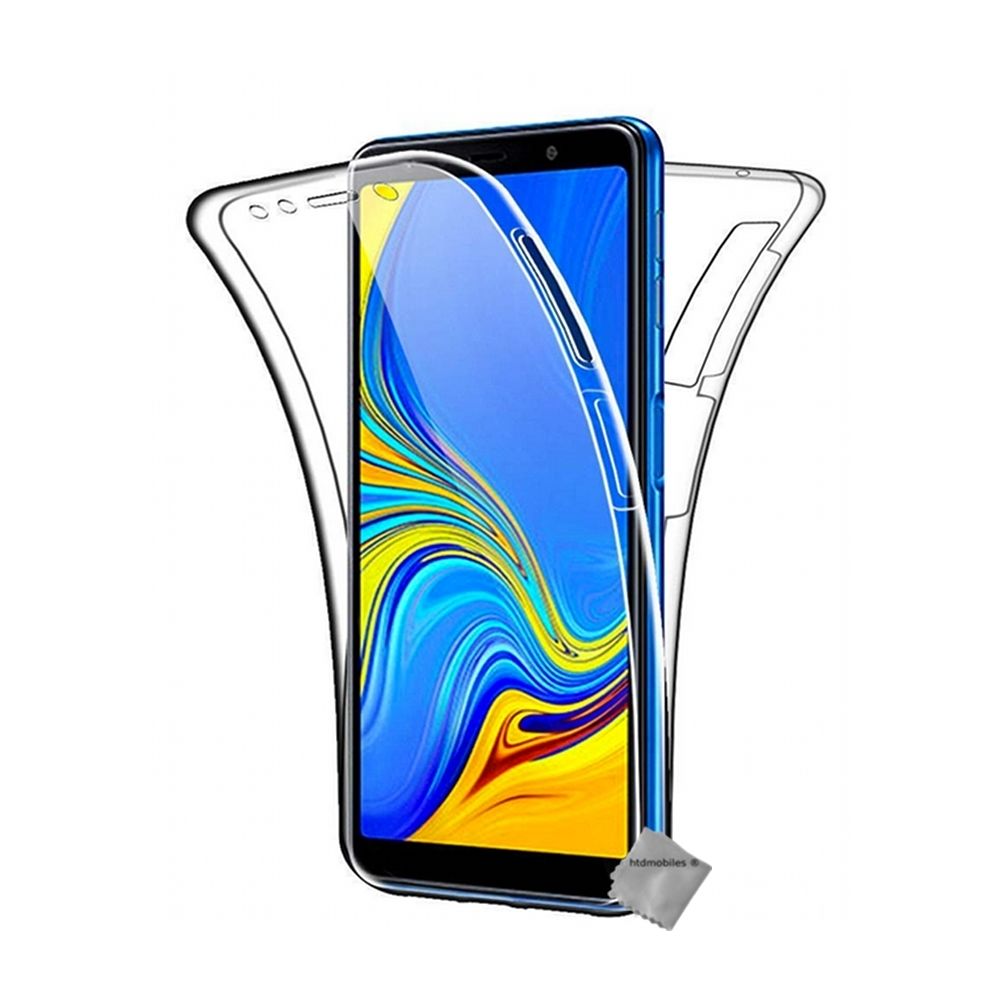 Htdmobiles - Housse etui coque gel 360 integrale Samsung Galaxy A7 (2018) + film ecran - TRANSPARENT - Autres accessoires smartphone