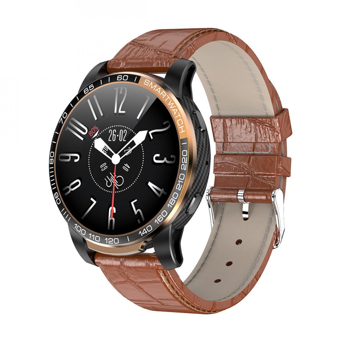 Chronotech Montres - Chronus F7 bluetooth call Smart Watch with blood pressure, 24-hour heart rate monitoring, multi-mode training, Smart Watch for Android ios(Brown) - Montre connectée