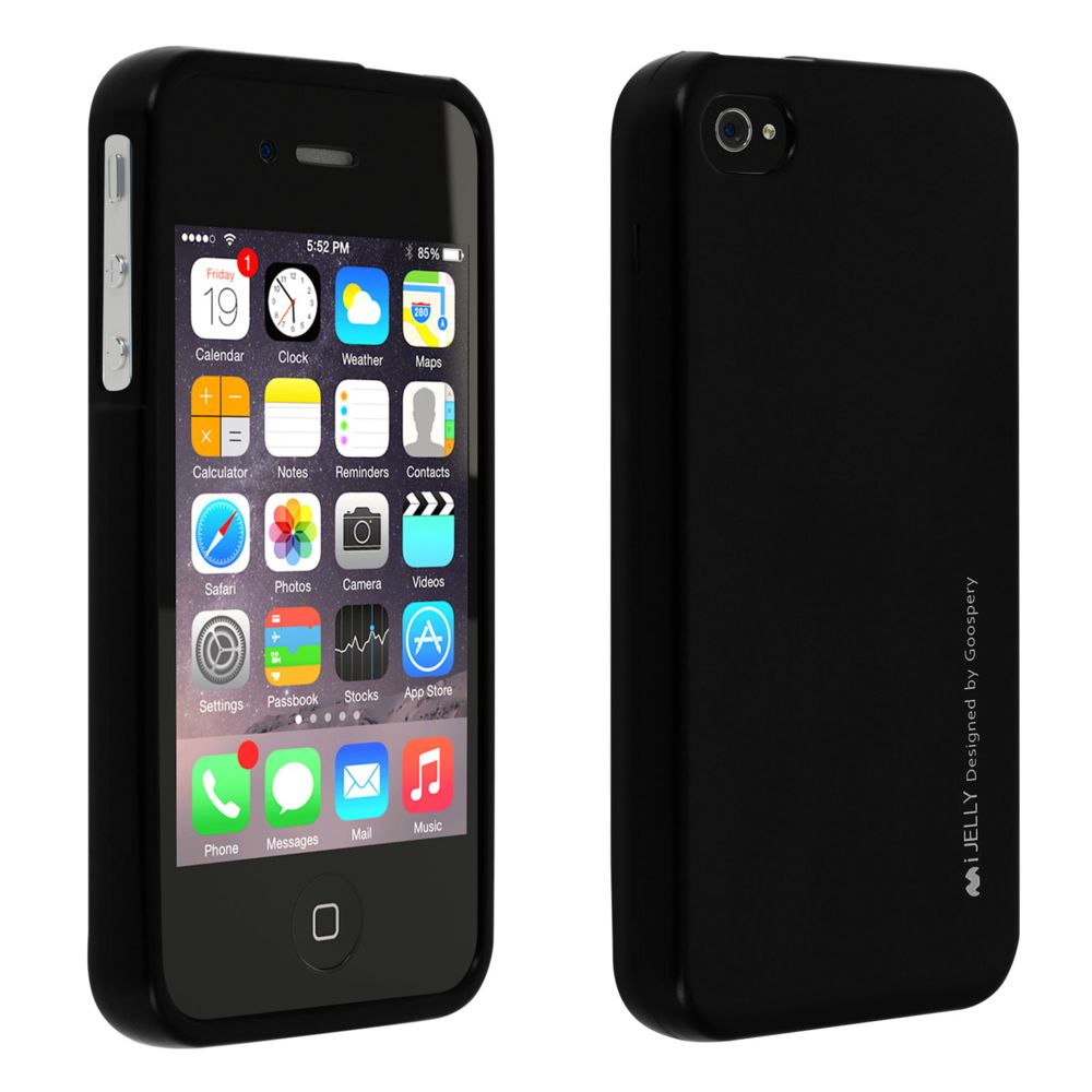 Avizar - Coque Apple iPhone 4 / 4S Silicone Gel Flexible Résistant Ultra fine noir - Coque, étui smartphone