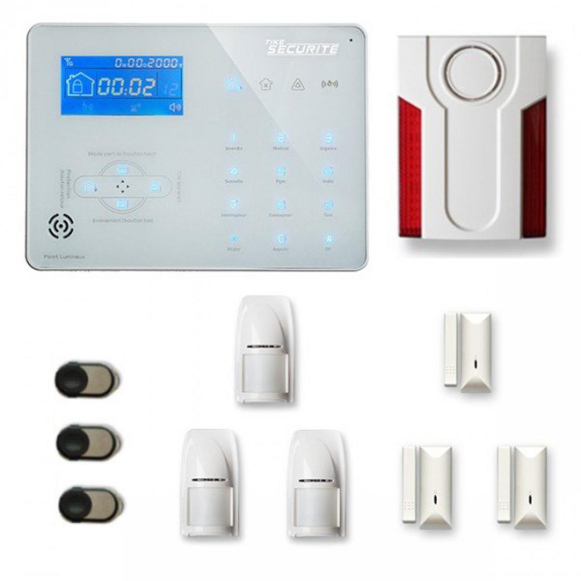 Tike Securite - Alarme maison sans fil ICE-B28 Compatible Box internet - Alarme connectée