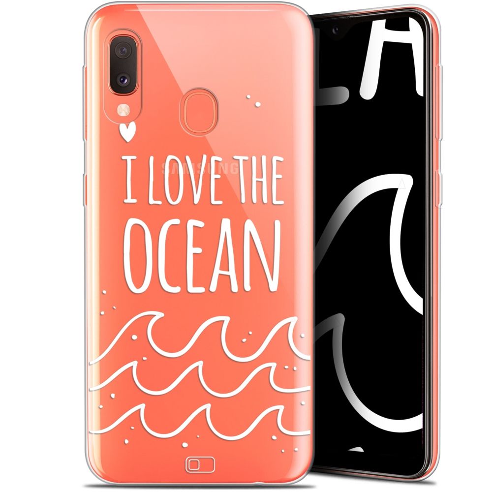 Caseink - Coque Pour Samsung Galaxy A20E (5.8 ) [Gel HD Collection Summer Design I Love Ocean - Souple - Ultra Fin - Imprimé en France] - Coque, étui smartphone