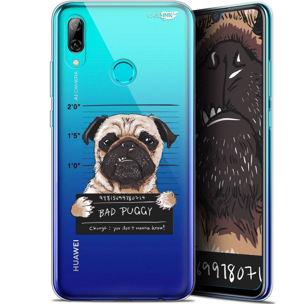 Caseink - Coque arrière Pour Huawei P Smart 2019 (6.21 ) Crystal Gel HD [ Nouvelle Collection - Souple - Antichoc - Imprimé en France] Beware The Puggy Dog - Coque, étui smartphone