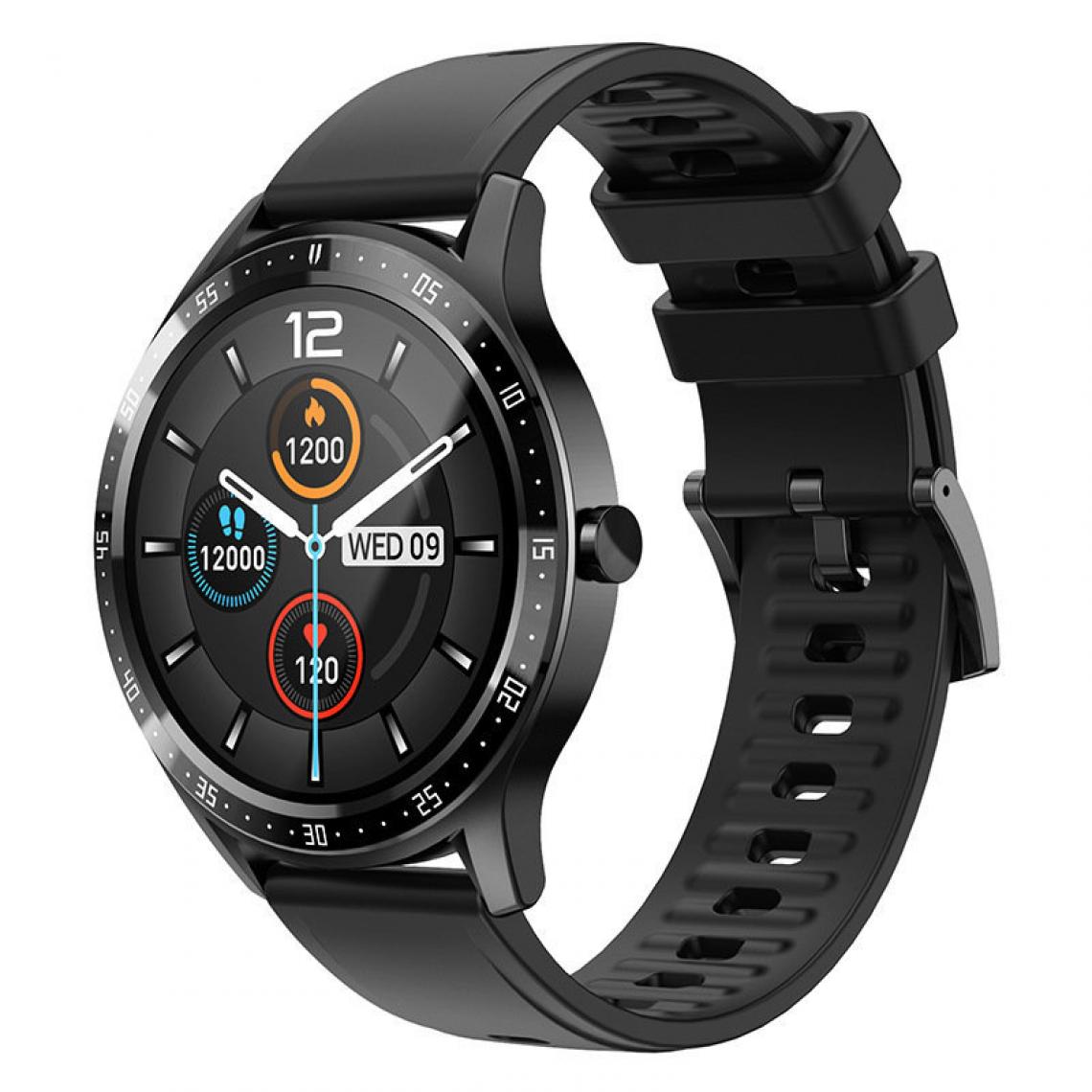 Chronotech Montres - Smart Watch for Men Women, 1.28 inch Touch Fitness Tracker with Heart Rate Monitor, Blood Pressure, Notification, IP67 Waterproof Fitness Watch with 8 Mode Sports, Round Smartwatch for Android iOS(black) - Montre connectée