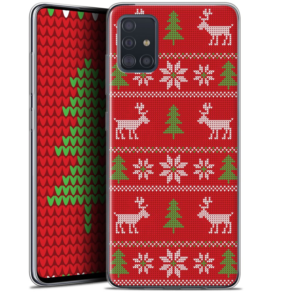 Caseink - Coque Pour Samsung Galaxy A51 (A515) (6.5 ) [Gel HD Collection Noël 2017 Design Couture Rouge - Souple - Ultra Fin - Imprimé en France] - Coque, étui smartphone