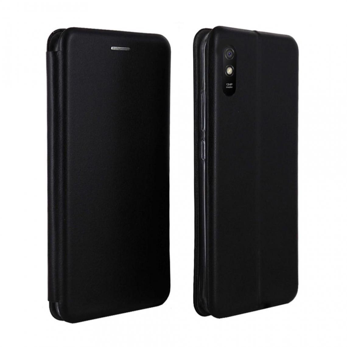 Inexstart - Etui Luxe Rabattable Noir Simili Cuir Avec Support pour Xiaomi Redmi 9A - Coque, étui smartphone