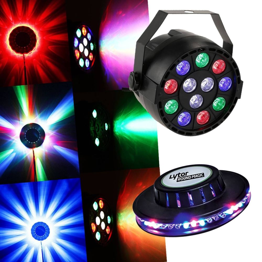 Lytor - Pack 2 Jeux de lumière spécial fête effet OVNI + Projecteur à LEDs RGBW PARMINI DMX - Packs DJ