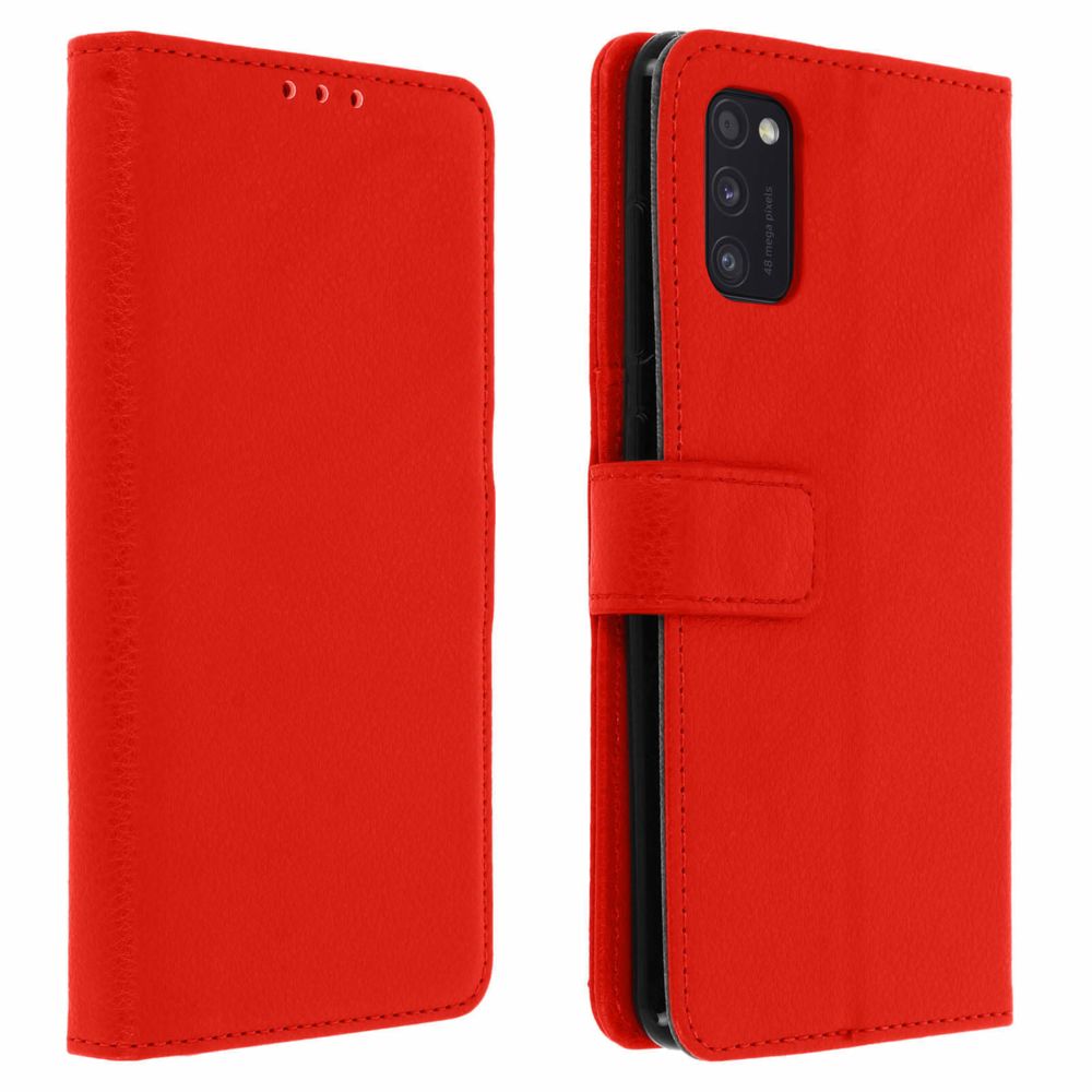 Avizar - Housse Samsung Galaxy A41 Étui Porte carte Support Vidéo Rouge - Coque, étui smartphone