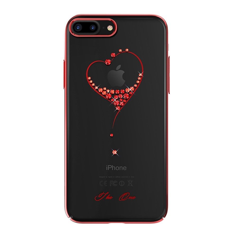 marque generique - Coque en TPU décor cristaux swarovski autorisés rouge pour votre Apple iPhone 8 Plus/7 Plus - Autres accessoires smartphone