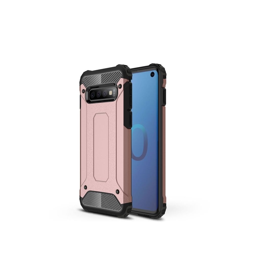 Wewoo - Coque renforcée Antichoc Étui combiné TPU + PC pour Galaxy S10 (or rose) - Coque, étui smartphone