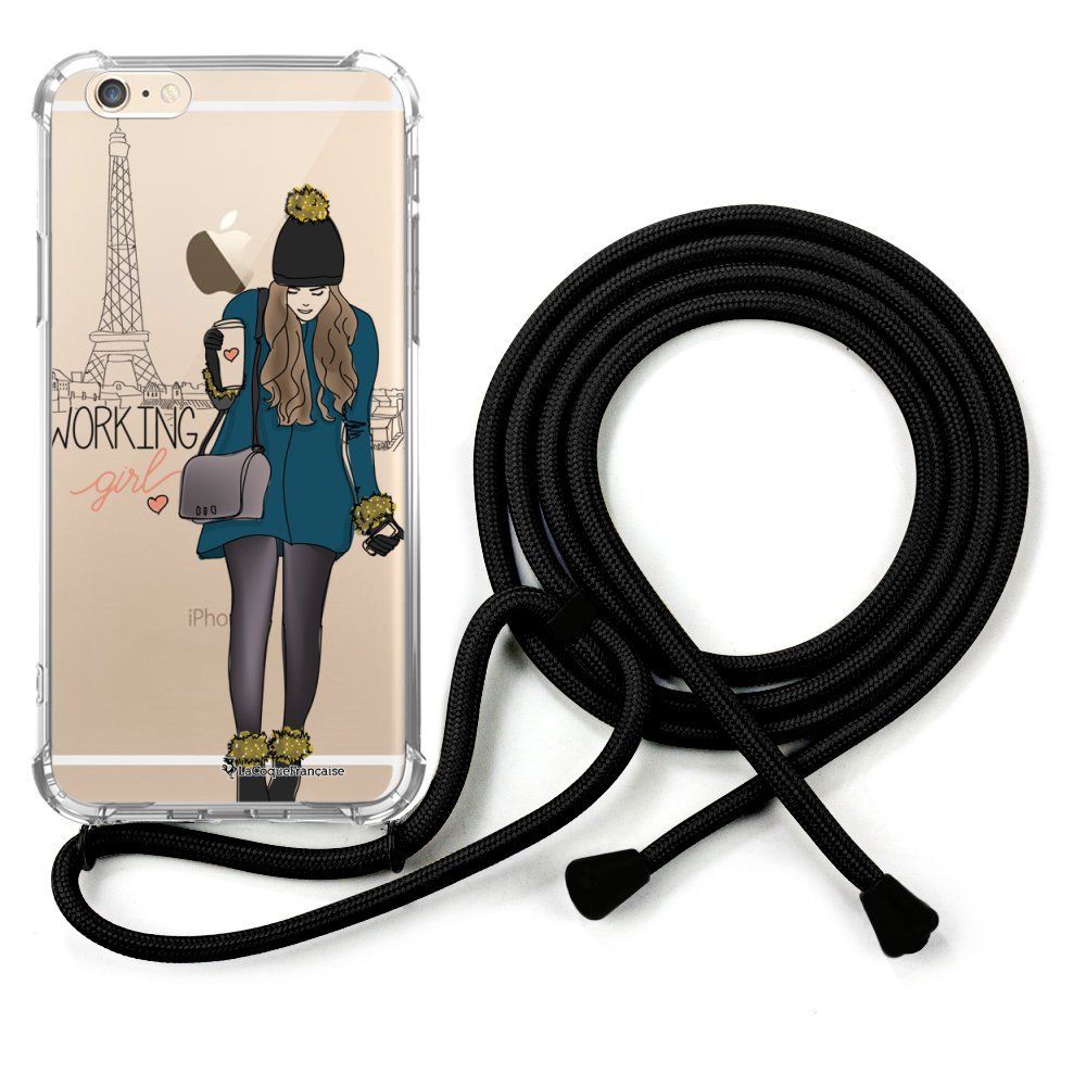 La Coque Francaise - Coque cordon iPhone 6/6S cordon noir Dessin Working girl La Coque Francaise - Coque, étui smartphone