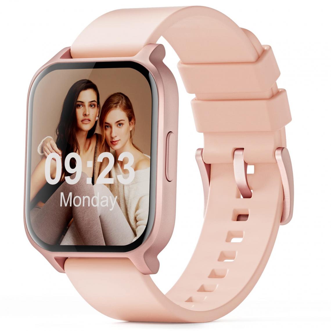 Chronotech Montres - Women's Connected Watch 1.69 inch Smartwatch for 24 Modes Sport Activity Tracker Personalized Dial Waterproof IP68 Shared GPS Fitness Smart Bracelet with Sleep Monitor(Pink) - Montre connectée