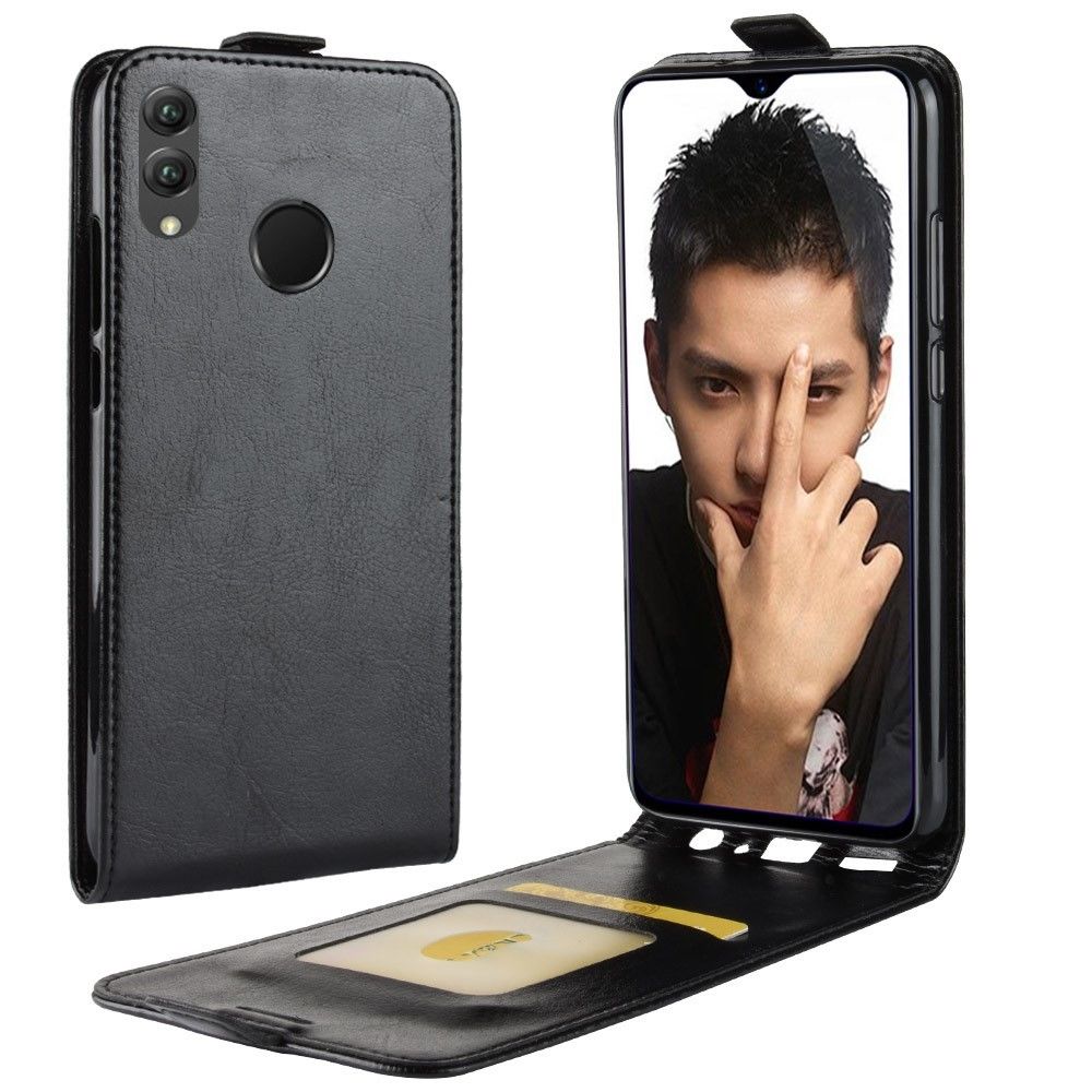 marque generique - Etui en PU retournement vertical noir pour votre Huawei Honor 8X - Autres accessoires smartphone
